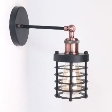 antik-fali-lampa-matt-fekete-antik-vorosrez-szin-csepp-alaku-raccsal