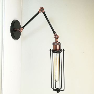 antik-olvaso-fali-lampa-matt-fekete-antik-vorosrez-szin-csepp-alaku-raccsal