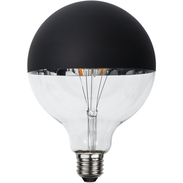 LED izzó E27 G125 fekete-tükör fedéssel