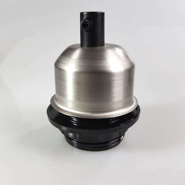 Edison izzó foglalat matt aluminium szín - E27 - búratartós