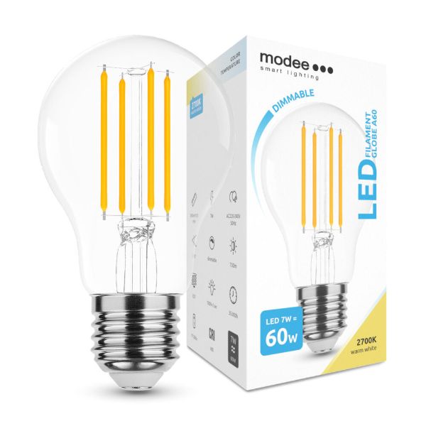 Modee Smart Lighting LED Filament Globe A60 7W E27 360° 2700K (750 lumen) dimm.