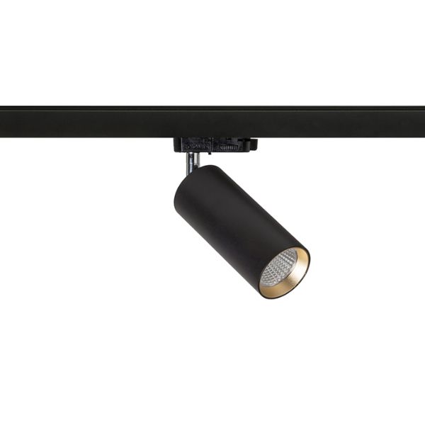 MAVRO háromfázisú áramkörös sínre fekete/aranysárga 230V LED 12W 38° 3000K
