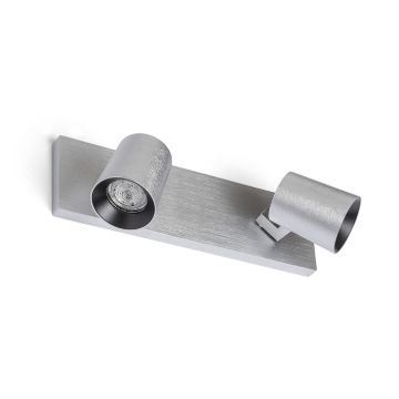 KENNY II felületre szerelhető  szálcsiszolt alumínium/fekete 230V LED GU10 2x8W