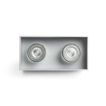 AGATE II mennyezeti lámpa  szálcsiszolt alumínium 230V LED GU10 2x7W