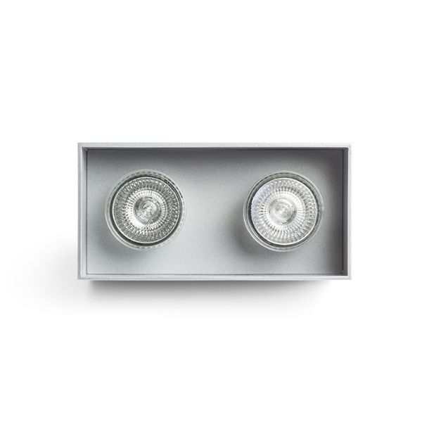 AGATE II mennyezeti lámpa  szálcsiszolt alumínium 230V LED GU10 2x7W