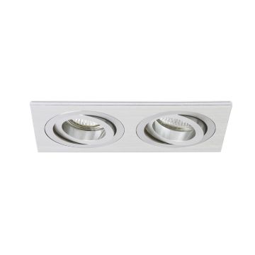 PASADENA GU10 SQ II süllyesztett lámpa  szálcsiszolt alumínium 230V LED GU10 2x7W