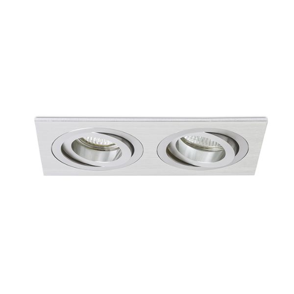 PASADENA GU10 SQ II süllyesztett lámpa  szálcsiszolt alumínium 230V LED GU10 2x7W