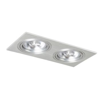 PASADENA G53 SQ II   szálcsiszolt alumínium 230V LED G53 2x15W