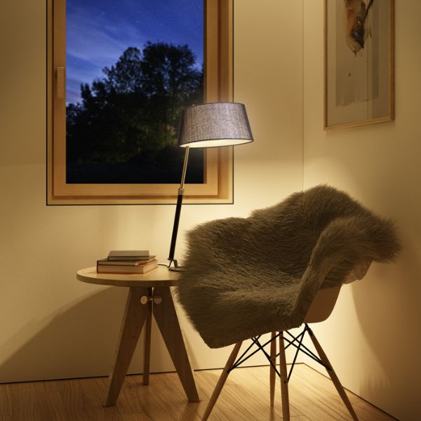 RITZY asztali lámpa fekete króm 230V LED E27 15W