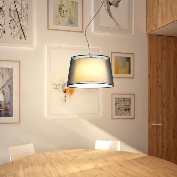 ESPLANADE függő lámpa átlátszó fekete/fehér króm 230V LED E27 15W