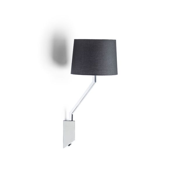 SHARP fali lámpa fekete króm 230V LED E27 15W