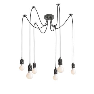 CINDY VI függő lámpa fekete  230V LED E27 6x15W