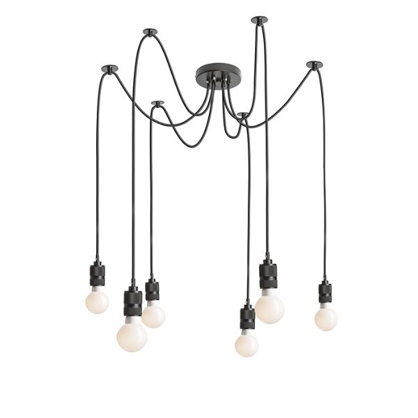 CINDY VI függő lámpa fekete  230V LED E27 6x15W