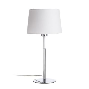 BROADWAY asztali lámpa fehér króm 230V LED E27 15W