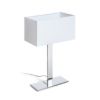 PLAZA M asztali lámpa fehér króm 230V LED E27 15W