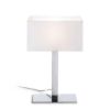 PLAZA M asztali lámpa fehér króm 230V LED E27 15W