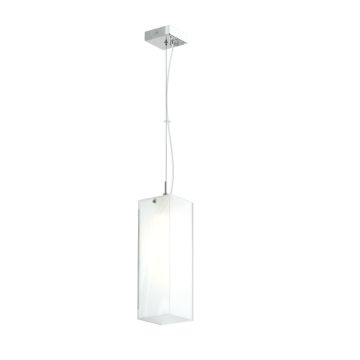 LUCIA 30x10 függő lámpa  szatén üveg/króm 230V LED E27 15W