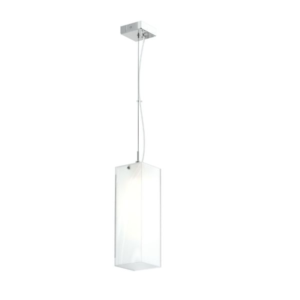 LUCIA 30x10 függő lámpa  szatén üveg/króm 230V LED E27 15W