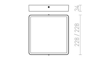 HUE SQ 22 DIMM mennyezeti lámpa fehér 230V LED 24W 3000K