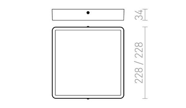 HUE SQ 22 DIMM mennyezeti lámpa fehér 230V LED 24W 3000K