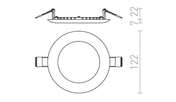 DADA 12 süllyesztett lámpa fekete króm 230V LED 6W 3000K