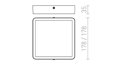 HUE SQ 17 mennyezeti lámpa króm 230V LED 18W 3000K