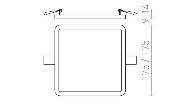 HUE SQ 17 süllyesztett lámpa króm 230V LED 18W 3000K