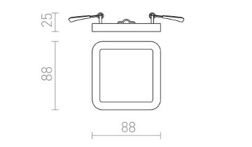 HUE SQ 9 süllyesztett lámpa dekoratív bükk 230V LED 6W 3000K