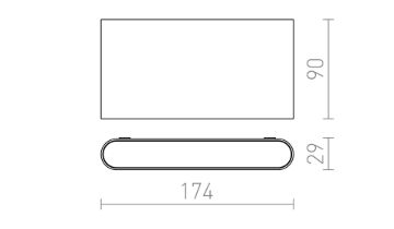 CHOIX 175 fali lámpa antracitszürke 230V LED 10W IP54 3000K