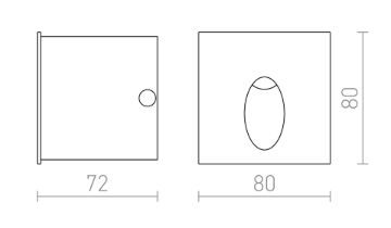 ELICA SQ süllyesztett lámpa szálcsiszolt alumínium 230V LED 3W IP54 3000K
