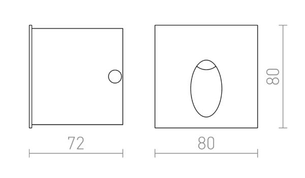 ELICA SQ süllyesztett lámpa szálcsiszolt alumínium 230V LED 3W IP54 3000K