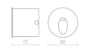 ELICA R süllyesztett lámpa szálcsiszolt alumínium 230V LED 3W IP54 3000K
