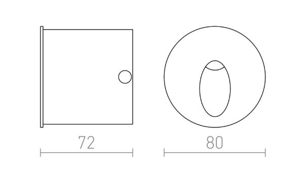 ELICA R süllyesztett lámpa szálcsiszolt alumínium 230V LED 3W IP54 3000K