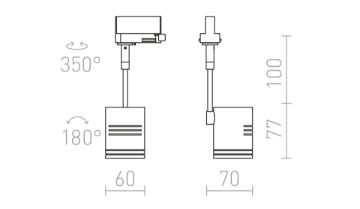 BEEBA I háromfázisú áramkörös sínre ezüstszürke  230V LED GU10 8W