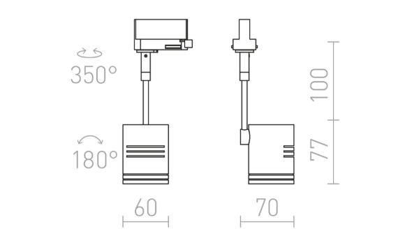BEEBA I háromfázisú áramkörös sínre ezüstszürke  230V LED GU10 8W