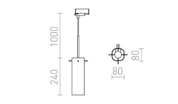 GIFT háromfázisú áramkörös sínre  tiszta üveg 230V LED E14 6W