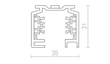 EUTRAC 1m háromfázisú áramkörös sín ezüstszürke  230V 
