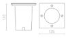 RIZZ SQ 125 rozsdamentes acél 230V LED 7W 41° IP67 3000K