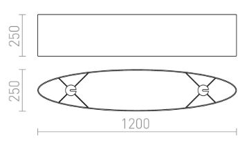 CASUAL 120/25 lámpabúra  Monaco benzin kék/ezüst PVC  max. 23W