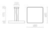 MENSA SQ 48 függő lámpa fehér 230V LED 56W 3000K