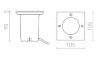 RIZZ SQ 105 rozsdamentes acél 230V LED 3W 96° IP65 3000K