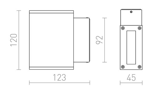 DIXIE 4x12 fali lámpa ezüstszürke 230V/700mA LED 2x3W 48° IP54 3000K