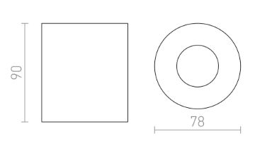 MAYO R rögzített mennyezeti lámpa szálcsiszolt alumínium 230V/700mA LED 9W 36° 2700K