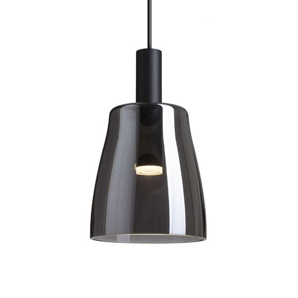 BELLINI LED függő lámpatest fekete füstüveg búrával