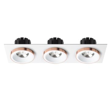 SHARM SQ III süllyesztett lámpa fehér réz 230V LED 3x10W 24°  3000K