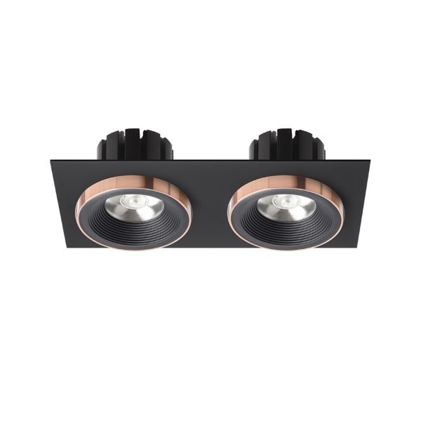 SHARM SQ II süllyesztett lámpa fekete/fekete réz 230V LED 2x10W 24°  3000K
