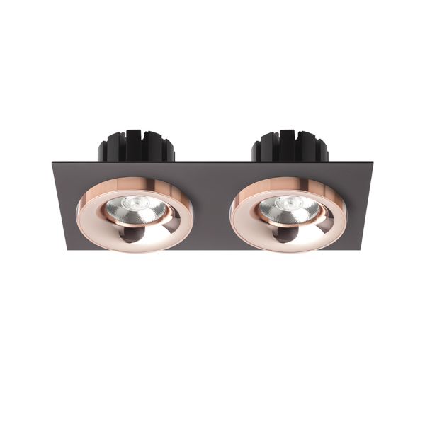 SHARM SQ II süllyesztett lámpa fekete réz/réz 230V LED 2x10W 24°  3000K