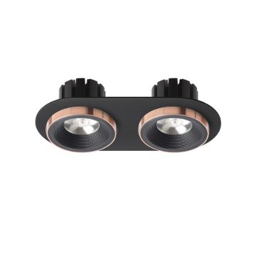 SHARM R II süllyesztett lámpa fekete/fekete réz 230V LED 2x10W 24°  3000K