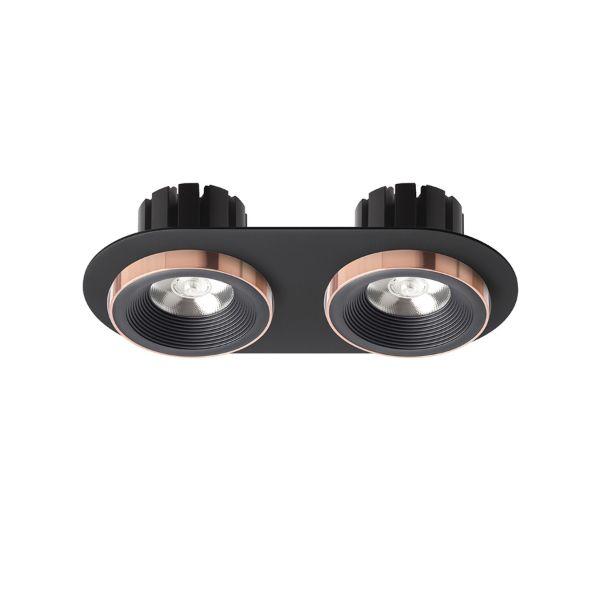 SHARM R II süllyesztett lámpa fekete/fekete réz 230V LED 2x10W 24°  3000K