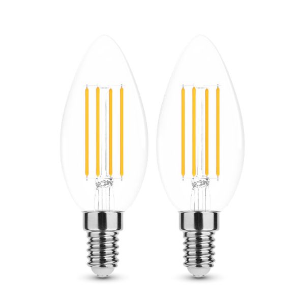 2 DB.LED Filament Canlde C35 7W E14 360° 2700K (806 lumen) szabályozható
